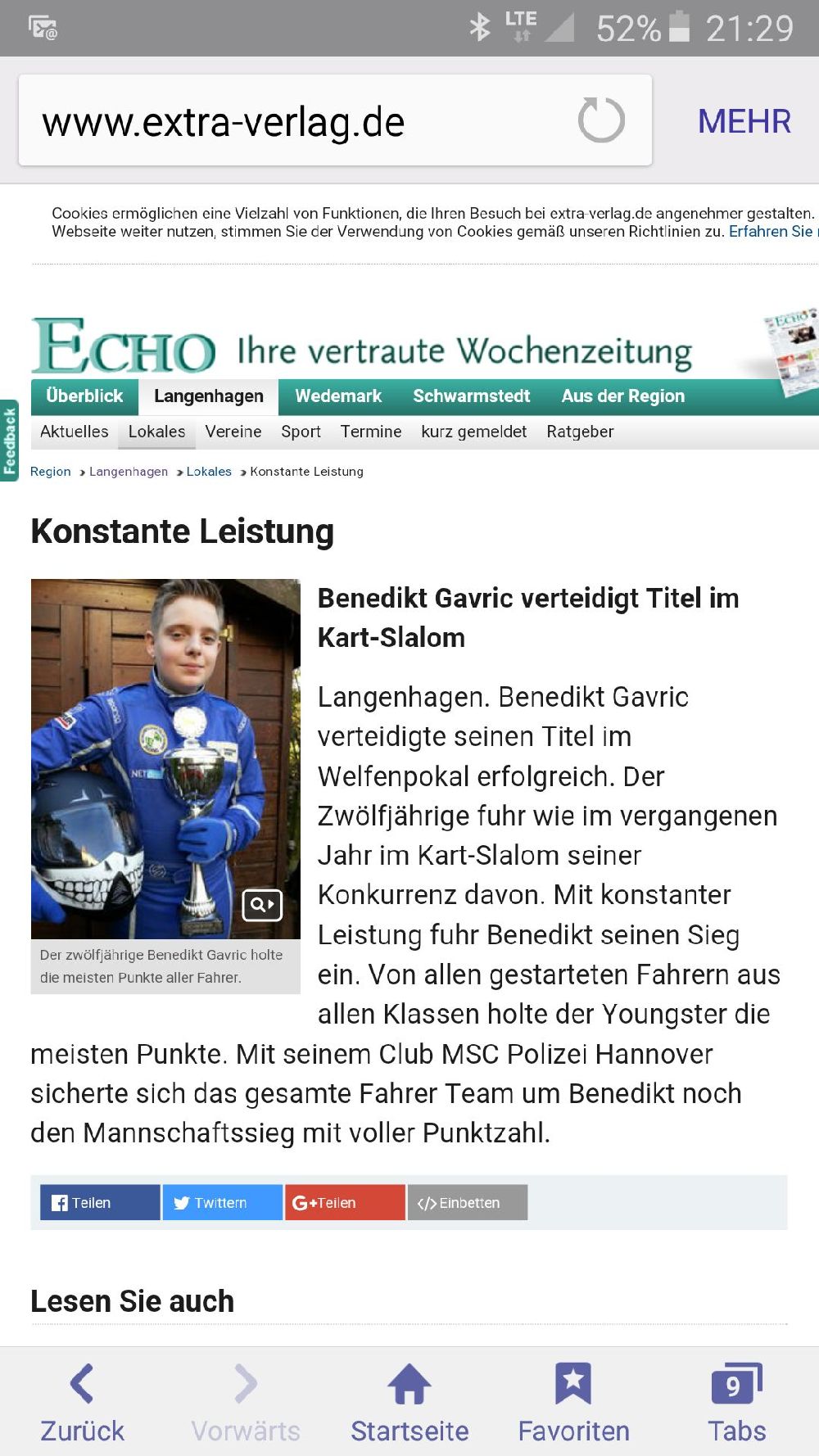 Benedikt Welfenpokal -Presseartikel